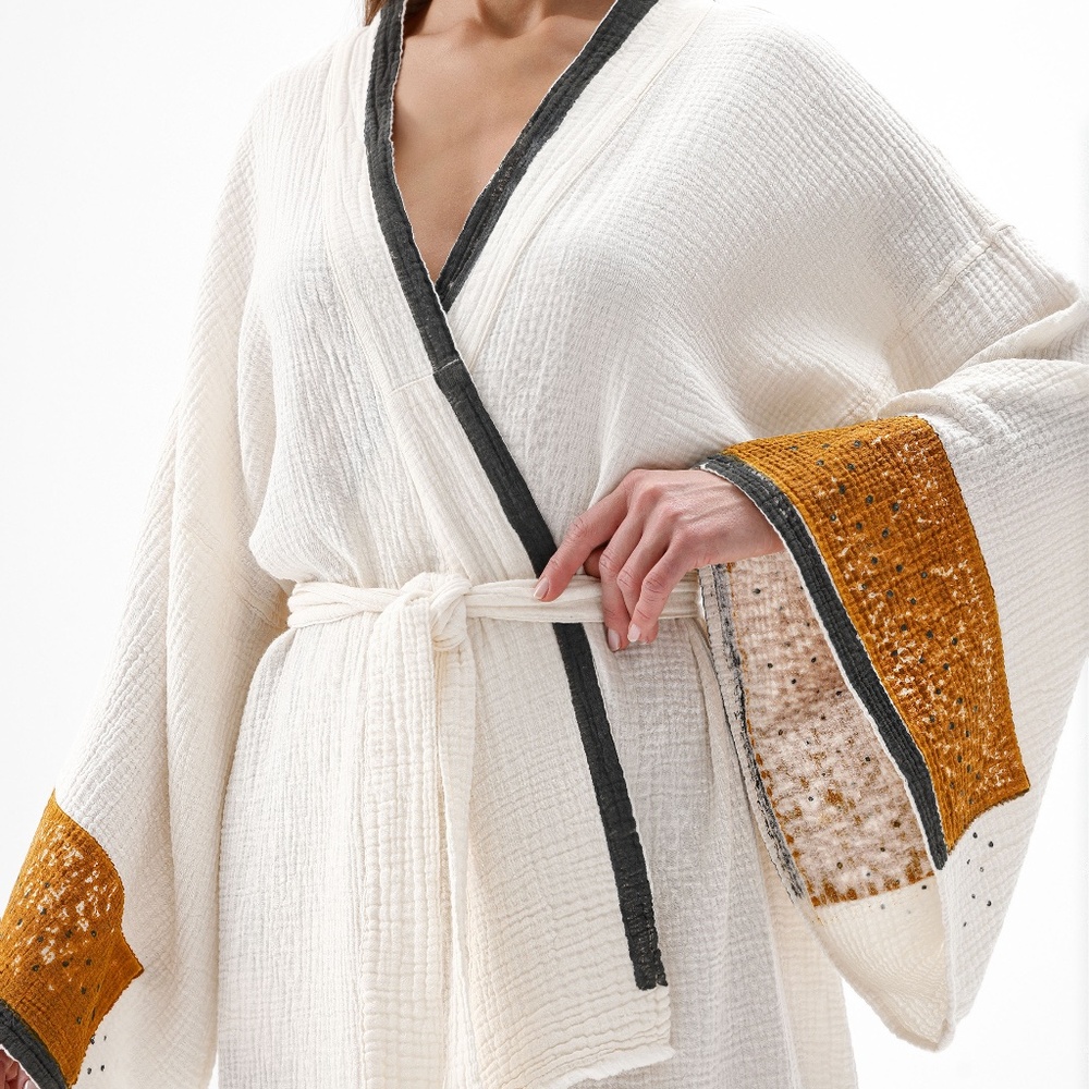 Simpuna Crinkle Long Hand Printed Kimono